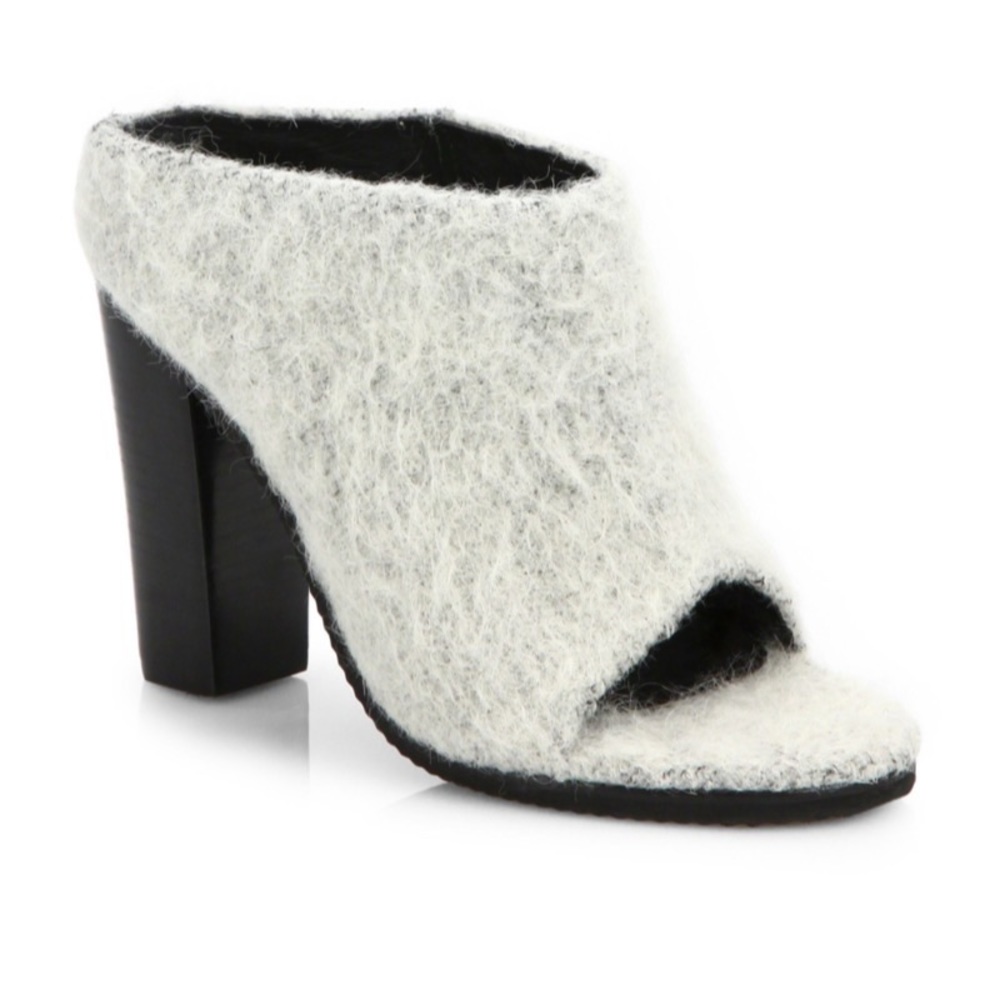 Tibi Gray Leona Alpaca & Wool Mules size 7.5